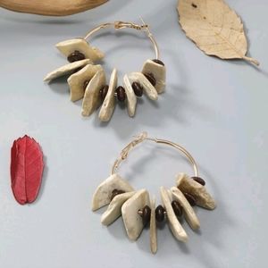 🍉5 for $25* Flat Stone Hoop Earrings